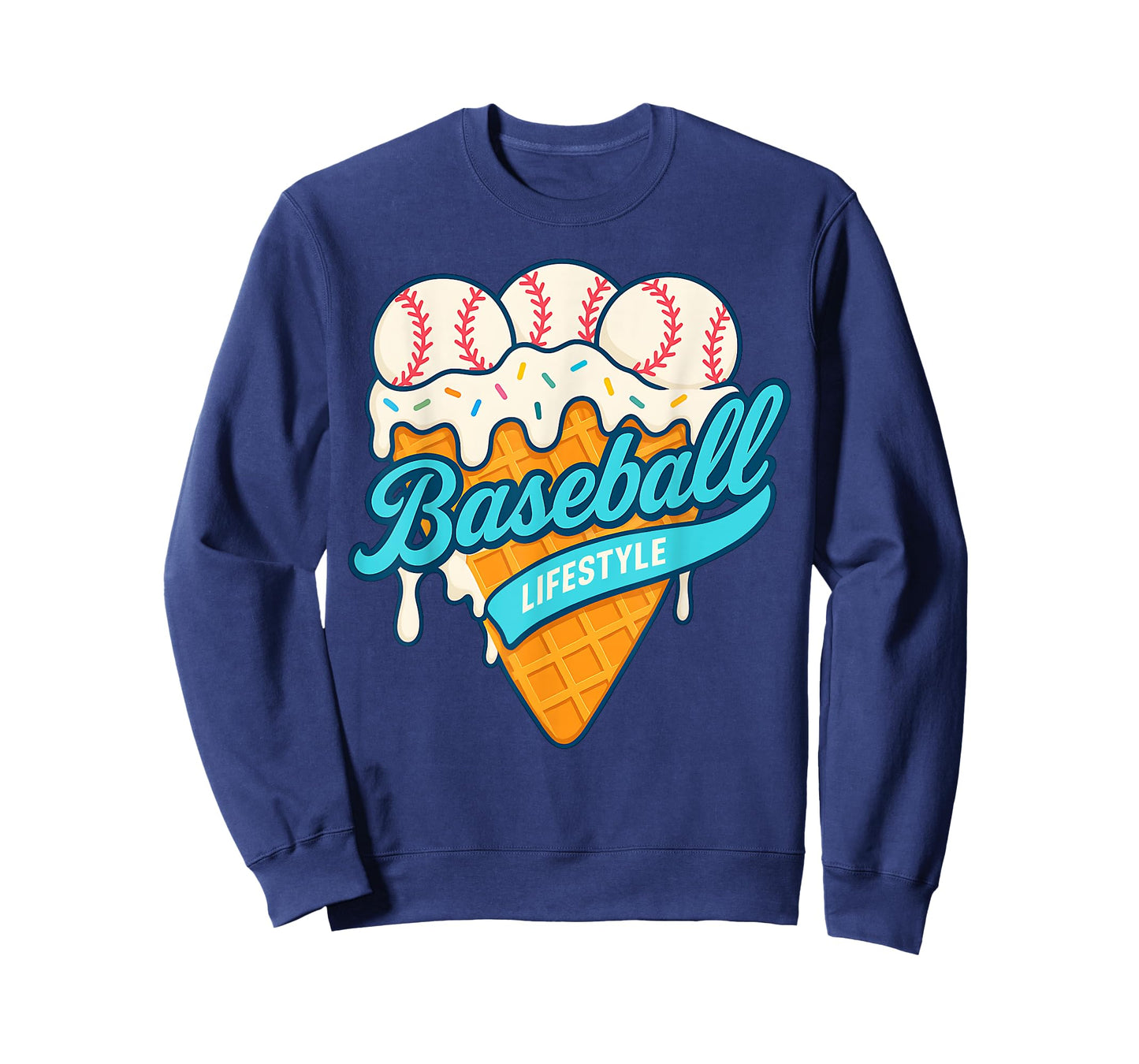 Baseball Lifestyle Home Plate Ice Cream Drip Men Boys Youth T-Shirt