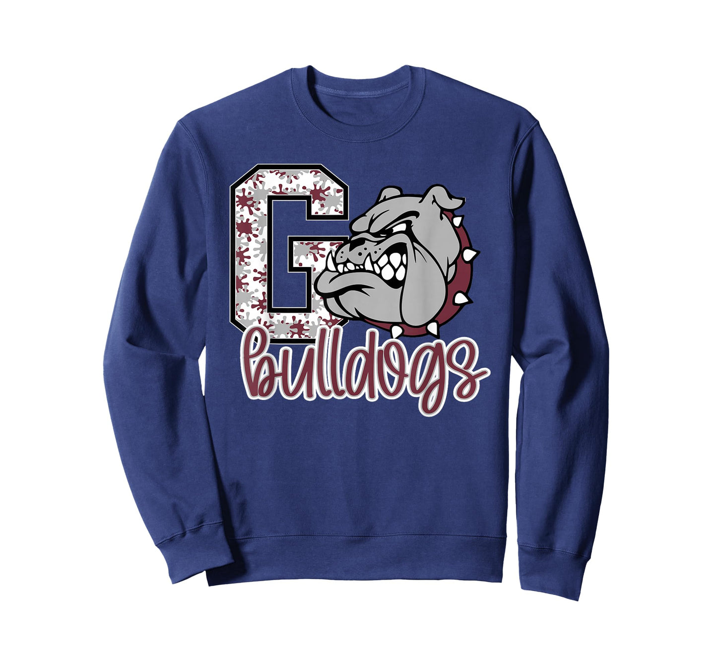 Go Bulldogs Maroon Bulldog Pride School Spirit Mascot T-Shirt