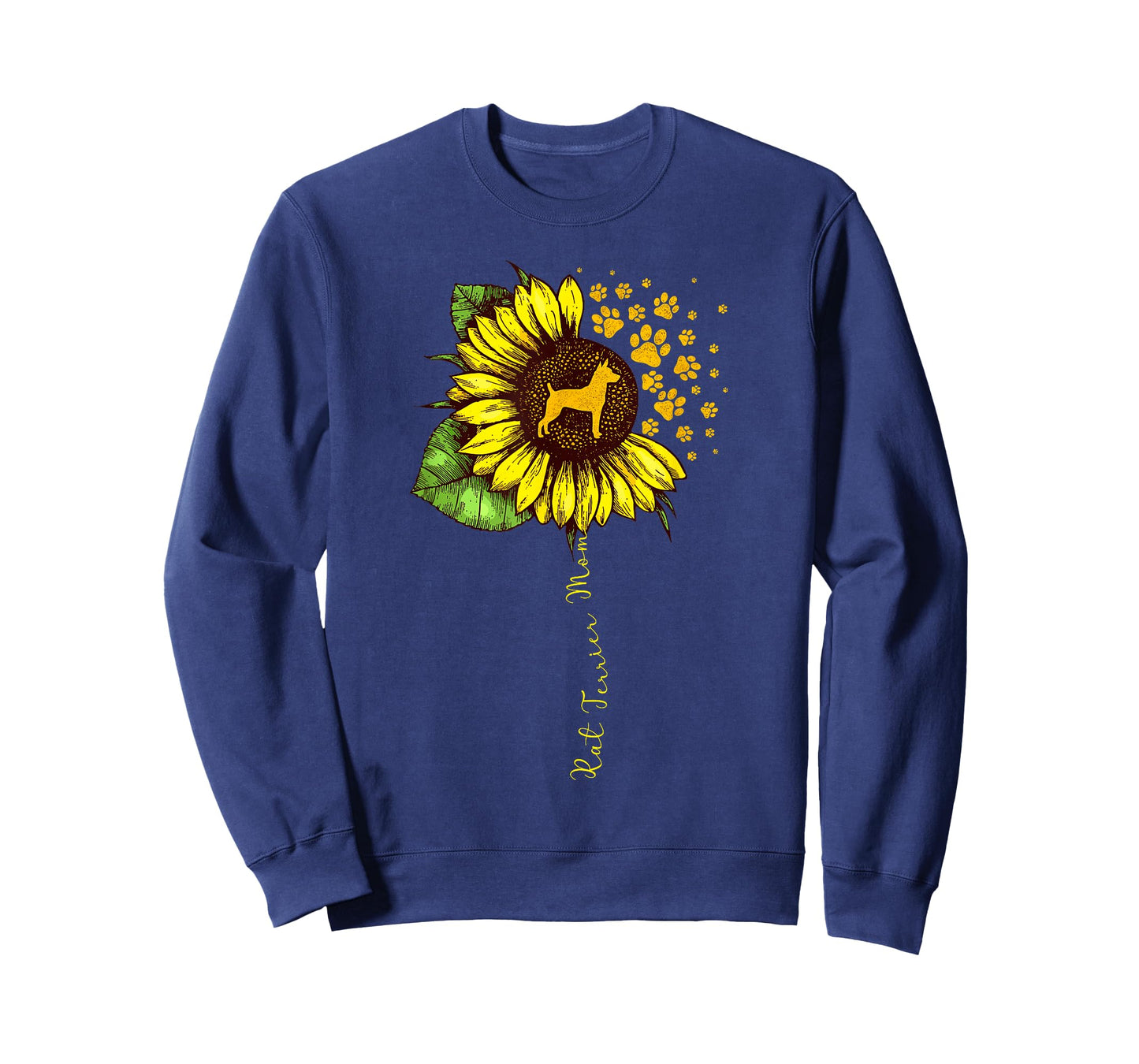 Funny Rat Terrier Mom Sunflower Mother's Day Dog Lover Mom T-Shirt