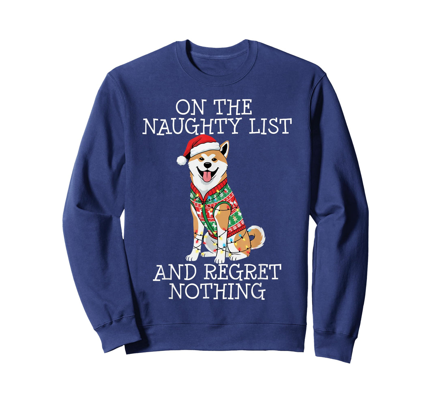 Funny Christmas Akita Naughty List T-Shirt
