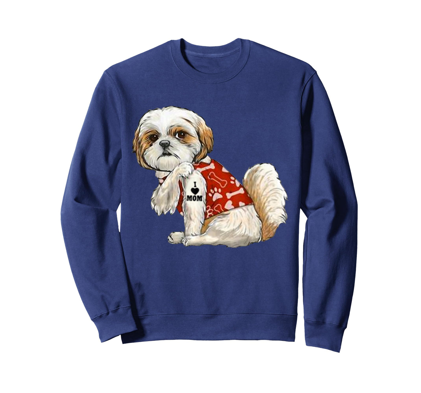 I Love Mom Tattoo Shih Tzu Mom Funny T-Shirt