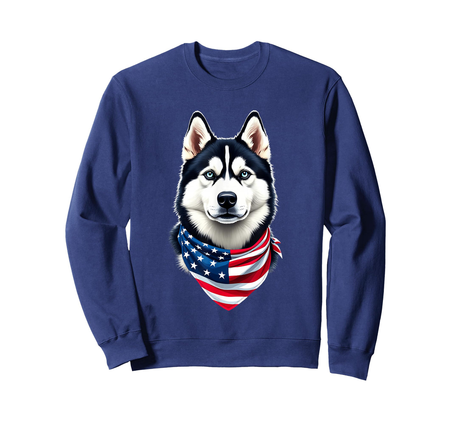 Siberian Husky Dog American Flag 4th Of July Husky Lover T-Shirt