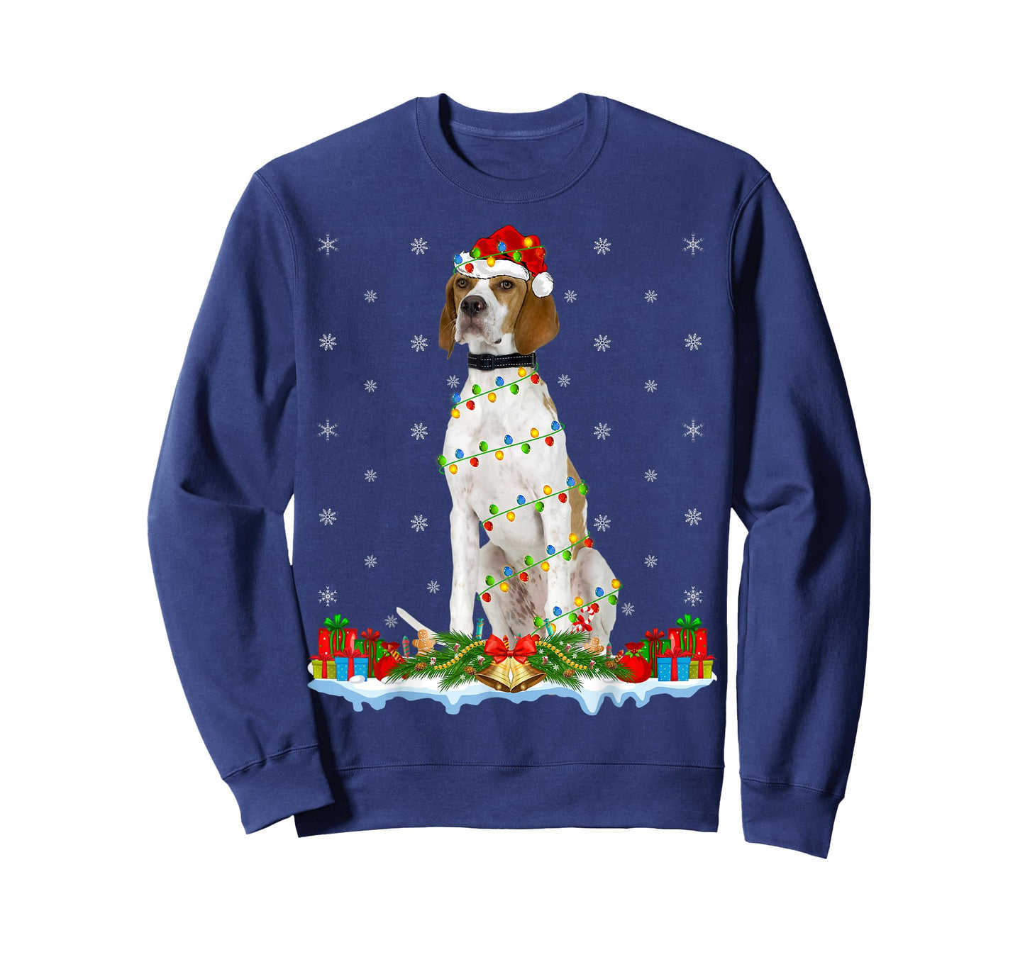 English Pointer Dog Xmas Lighting English Pointer Christmas T-Shirt for Men Women Kids