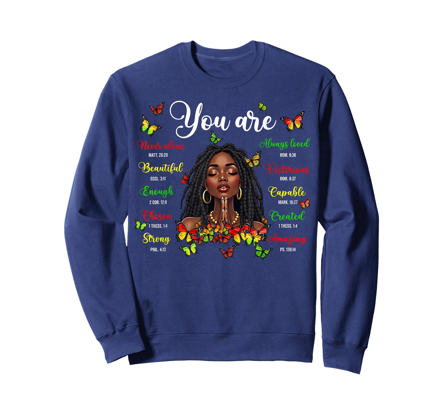 Black History Loc'd Afro Girl You Are Bible Verse Christian T-Shirt