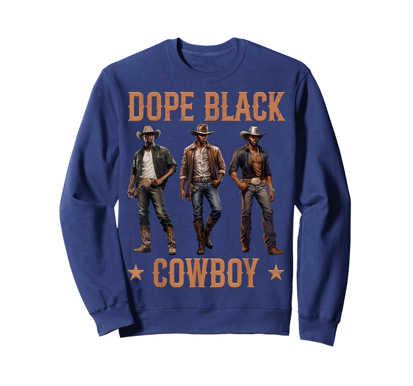 Dope Black Cowboy Graphic Rodeo Urban Attire Culture Men Tee T-Shirt