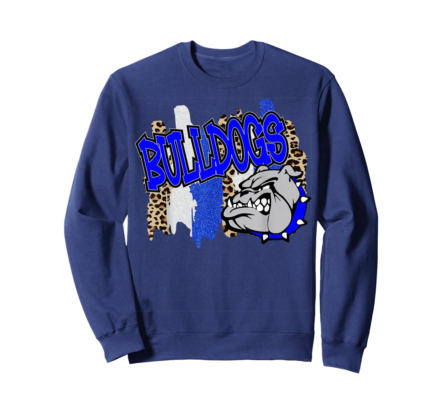 Bulldogs Swash School Spirit Blue White T-Shirt