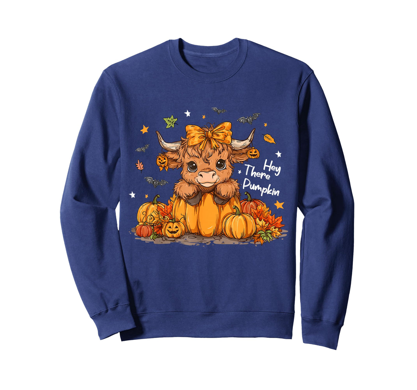Boho Hey There Pumpkin Halloween Highland Cow Lover Cow Farm T-Shirt