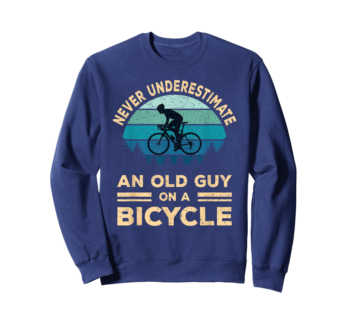 Never Underestimate an Old Guy On A Bicycle Cycling Bike Men T-Shirt