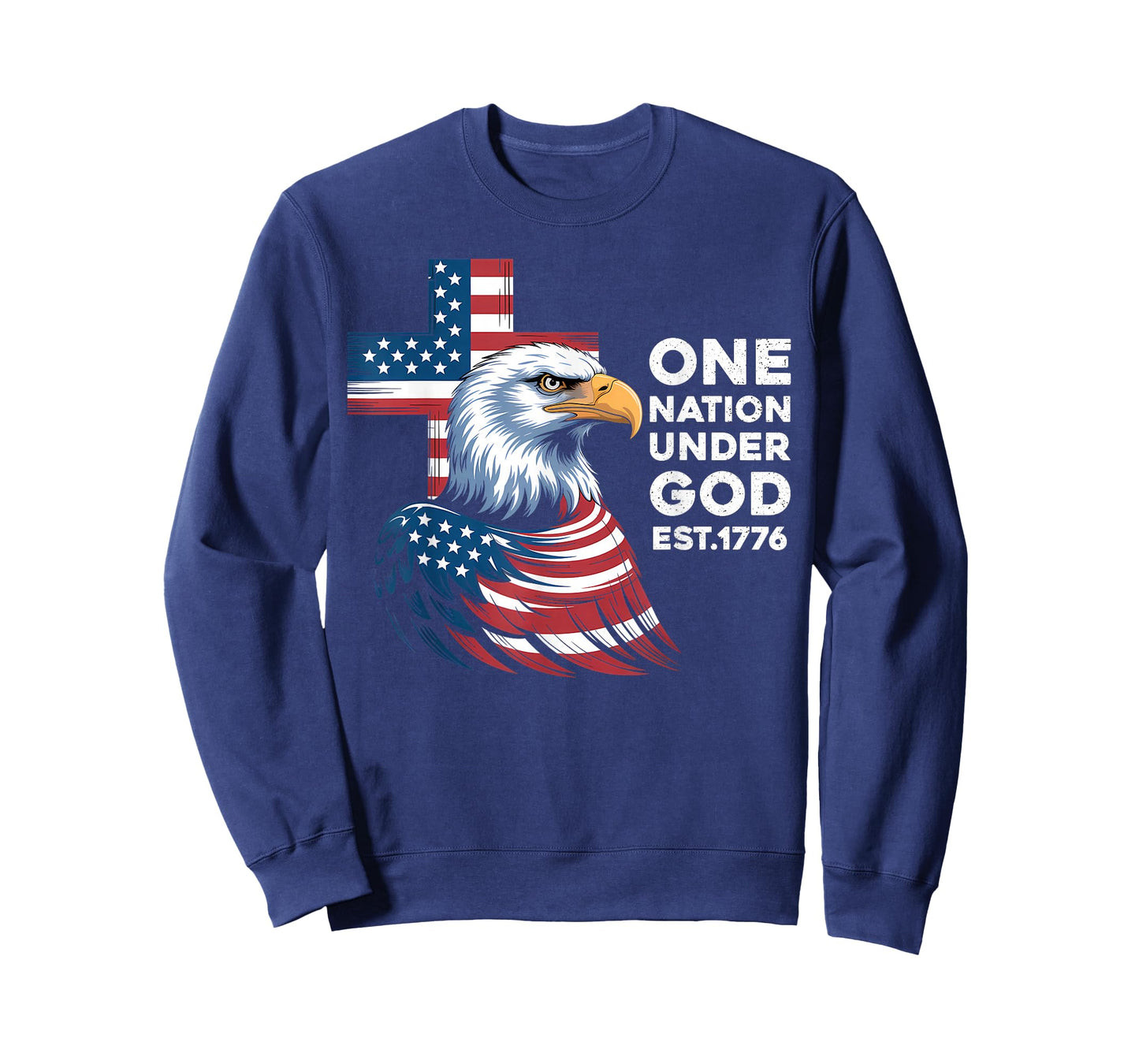One Nation Under God Flag Patriotic Christian Eagle T-Shirt