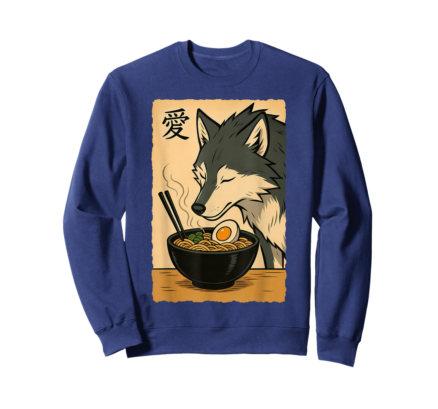 Funny Wolf Ramen Graphic Tee Japanese Art Kawaii Anime Wolf T-Shirt