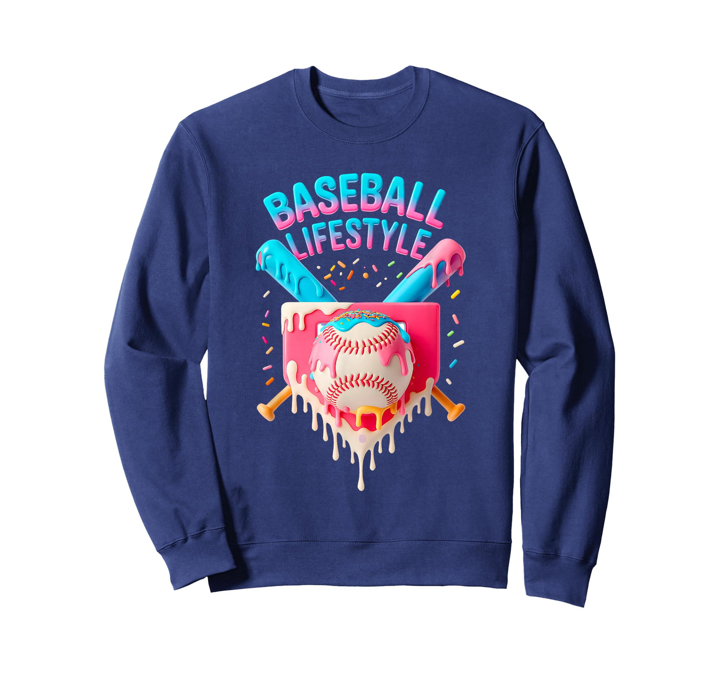 Baseball Lifestyle with Dripping Ice Cream Sprinkles T-Shirt