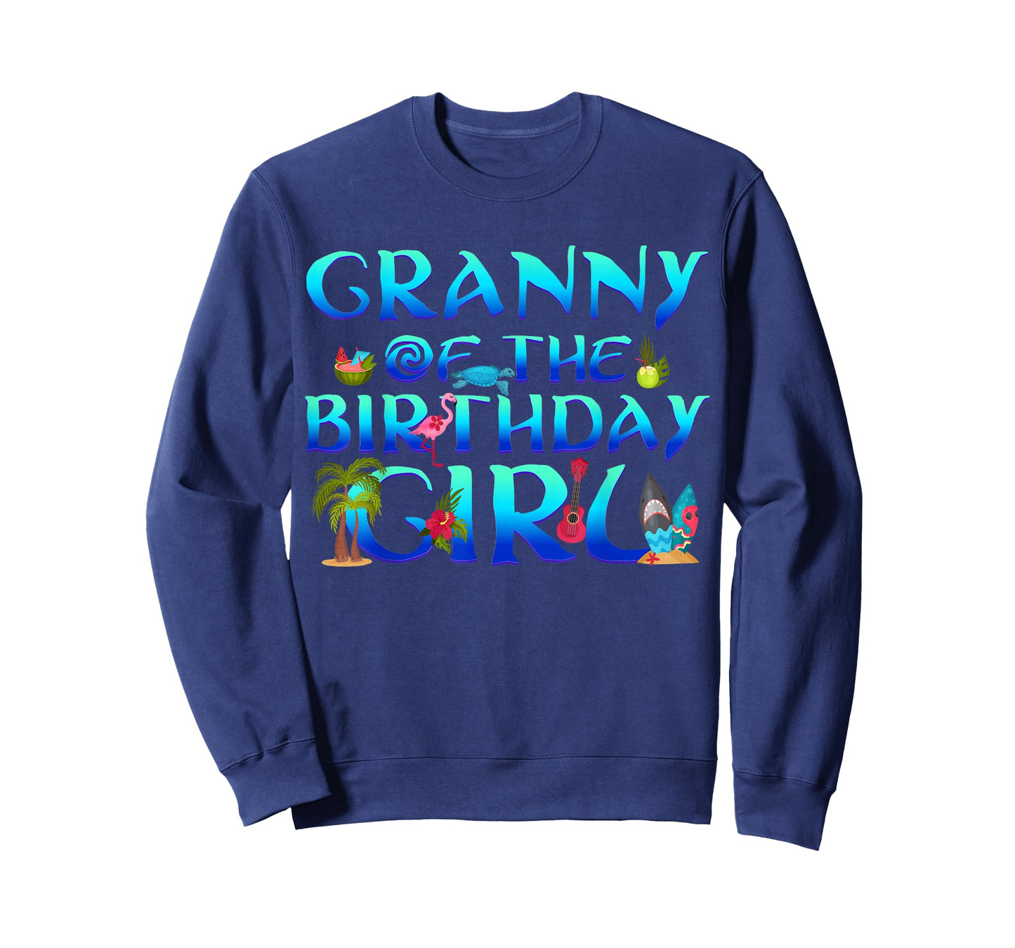 Granny of The Birthday Girl Tropical Beach Party Family T-Shirt