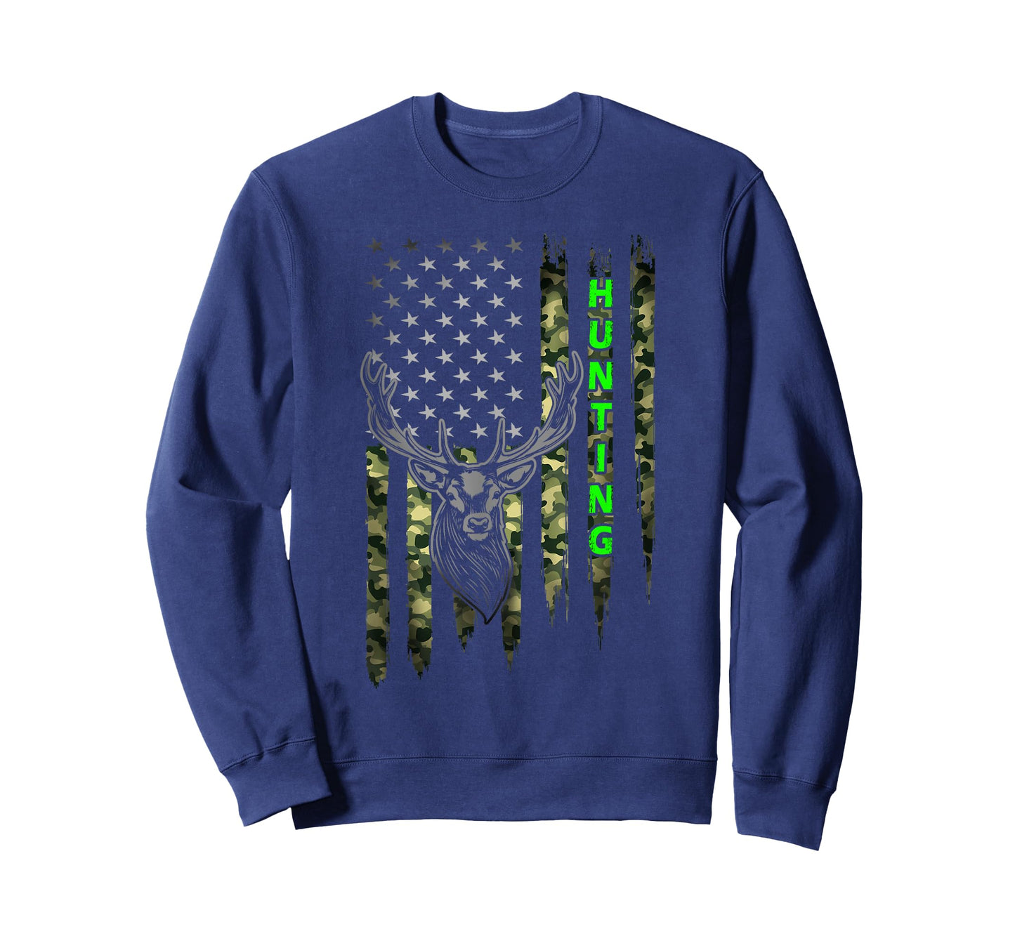 Patriotic Whitetail Buck Deer Hunting American Camouflage T-Shirt