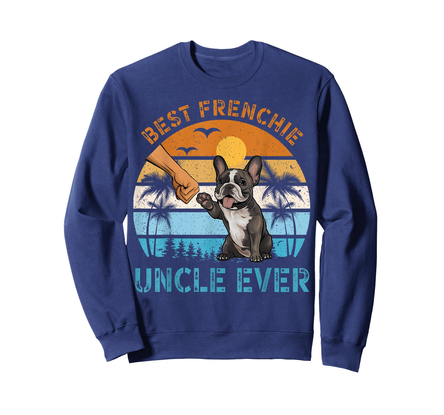 Best Frenchie Uncle Ever Retro Vintage Fist Bump Dog Lover Men Women Kids T-Shirt