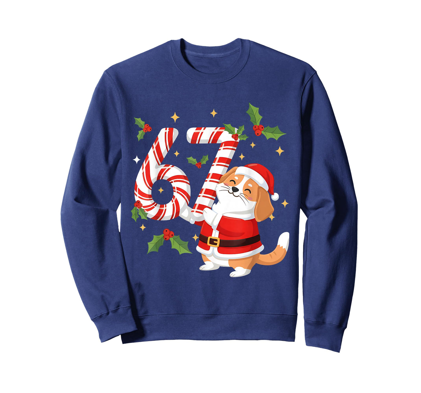 Funny 67 Meme Dog Christmas PJm Men Women Family Matching T-Shirt