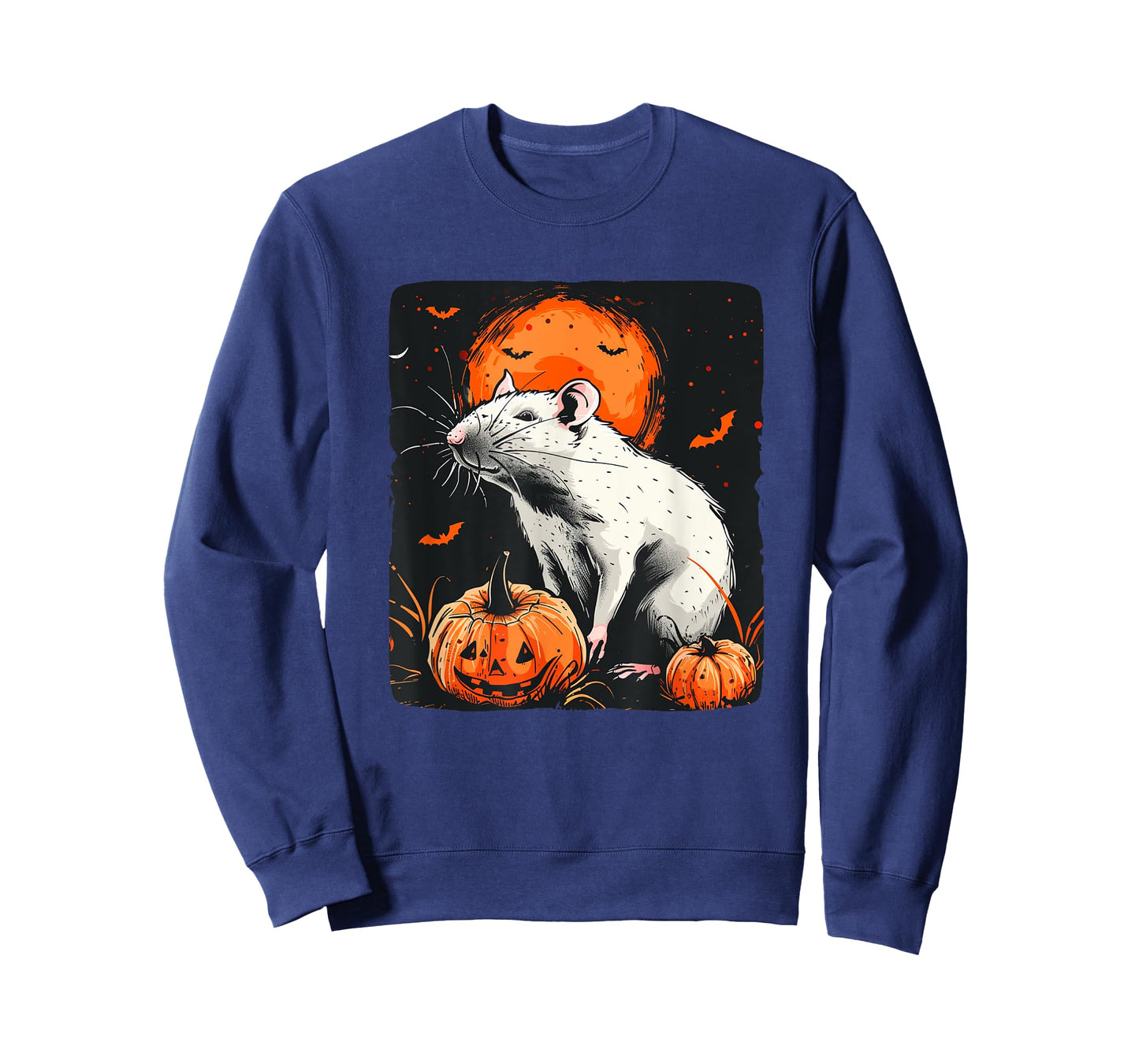 Pretty Halloween Costume with This White Rat and Pumpkin T-Shirt
