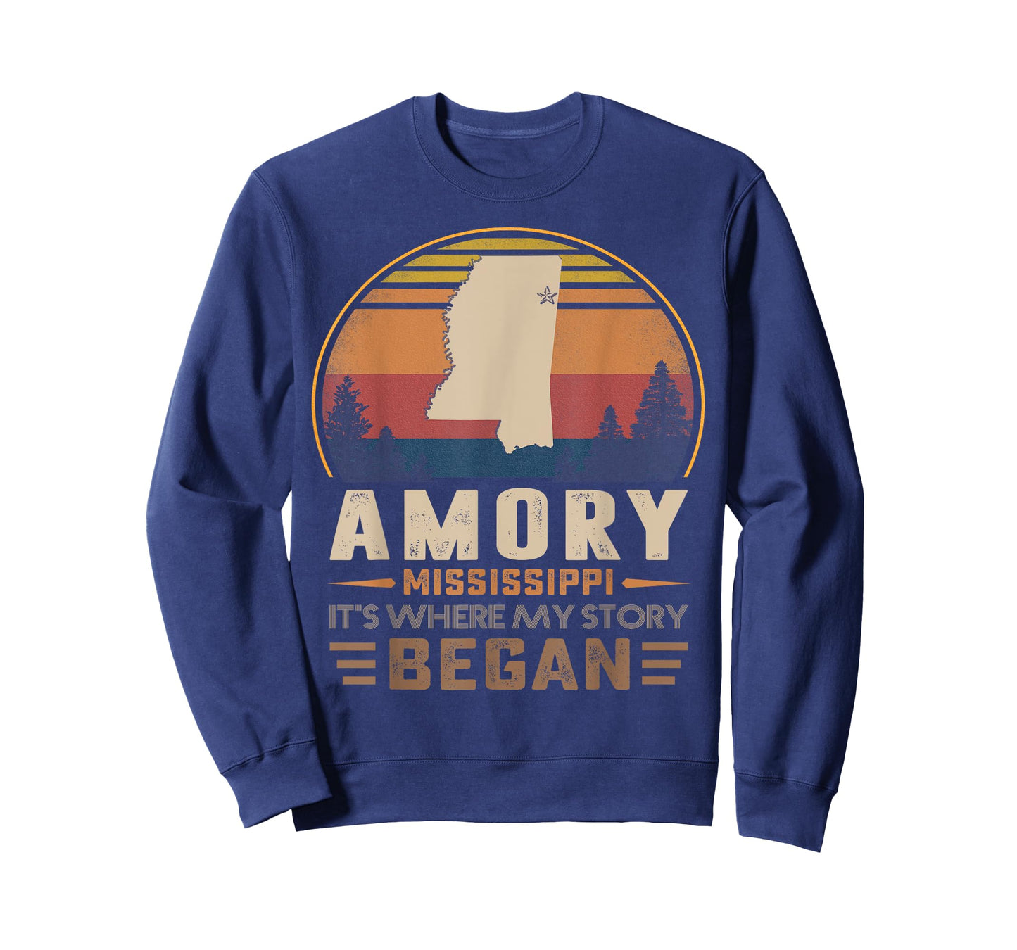 Vintage Amory Mississippi Hometown My Story Began T-Shirt