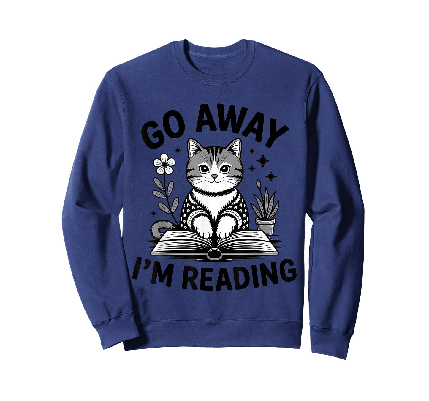 Go Away I Am Reading Funny Cat Lover Book Lover Reading T-Shirt