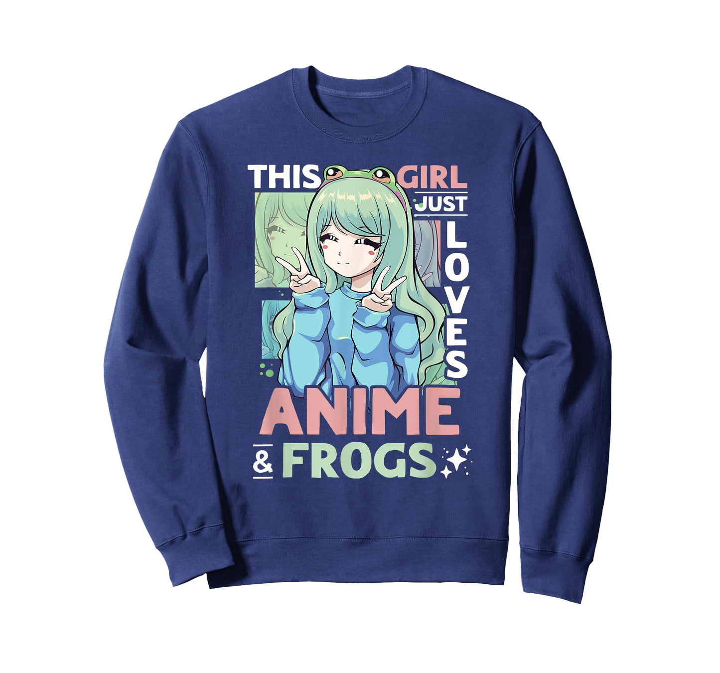 Anime and Frog This Girl Just Loves Anime and Frogs Girls T-Shirt