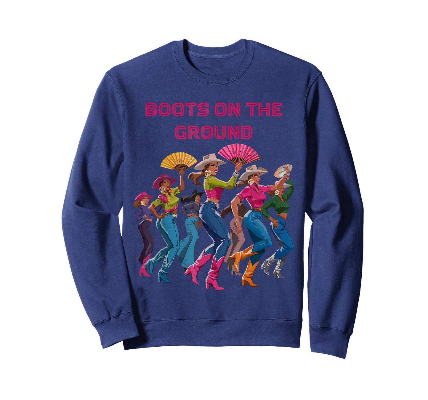 Boots On The Ground Funny Cowgirl Boots Bling Women T-Shirt