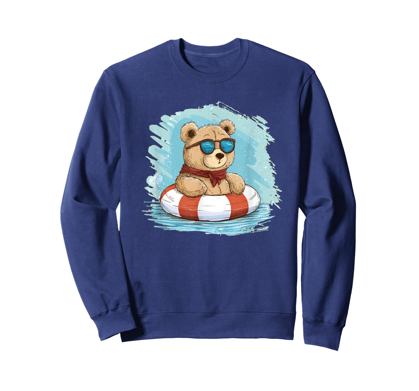 Cute Teddy Bear with Bold Shades and Pool Ring Costume T-Shirt