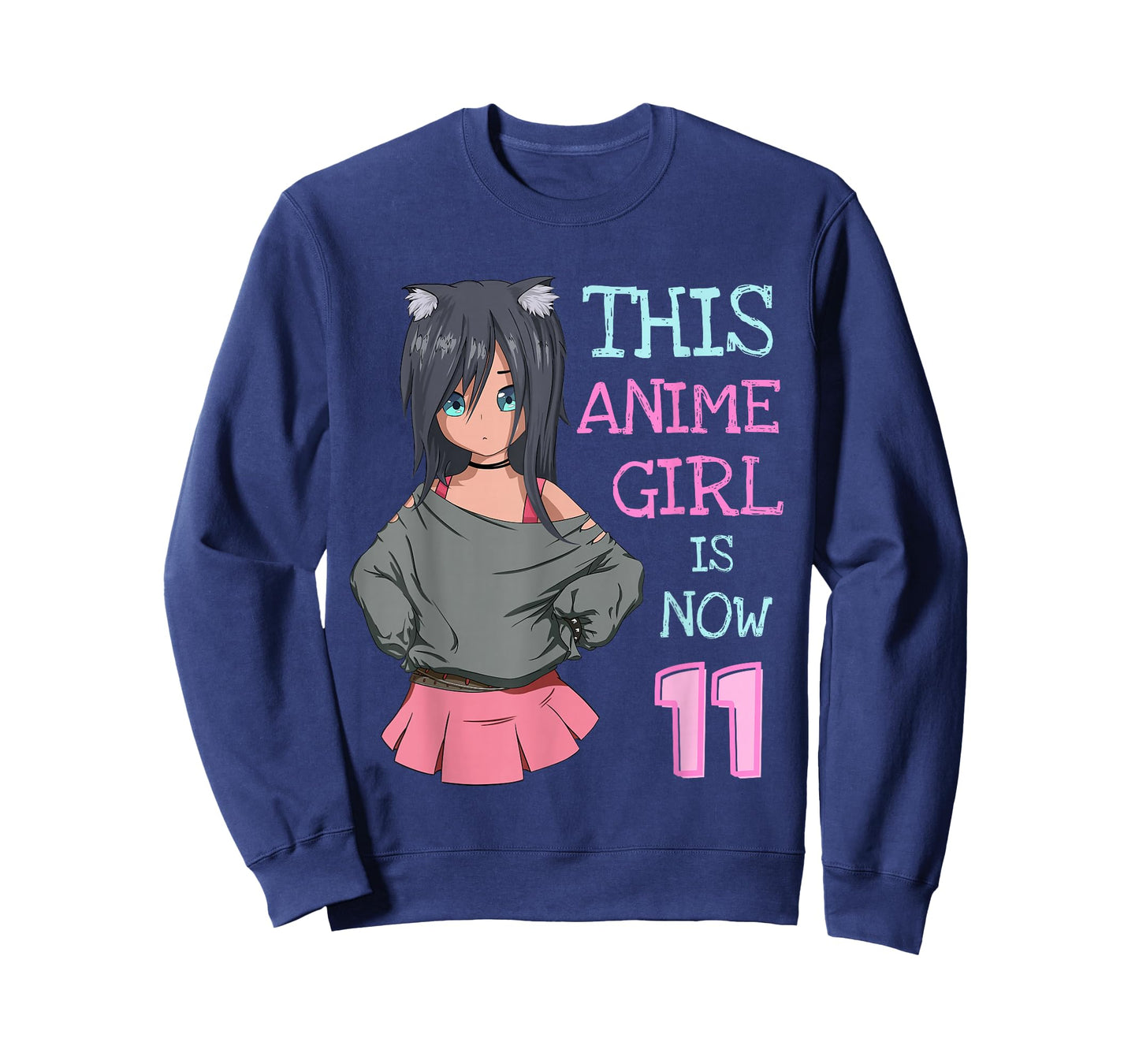 This Anime Girl Is Now 11 Years Old Birthday Girl Kawaii T-Shirt