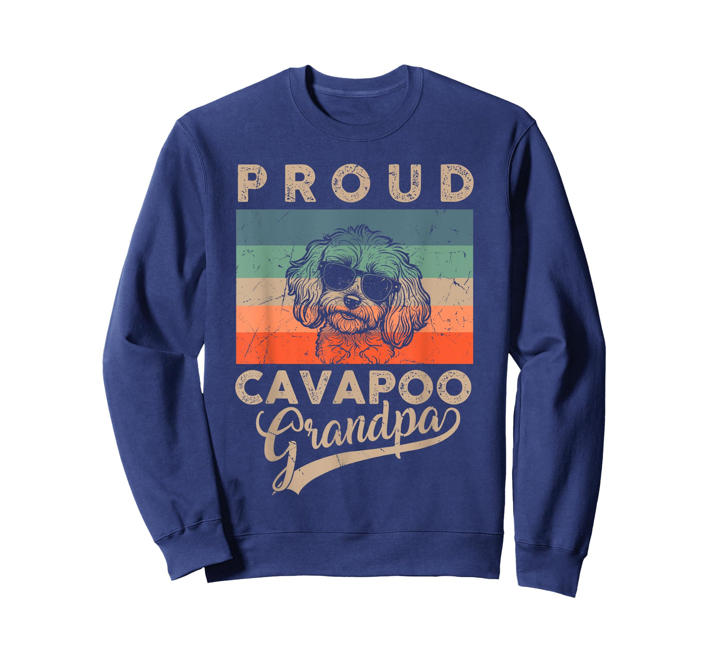 Vintage Proud Cavapoo Dog Grandpa Dog Owner Father's Day T-Shirt for Men Women Kids