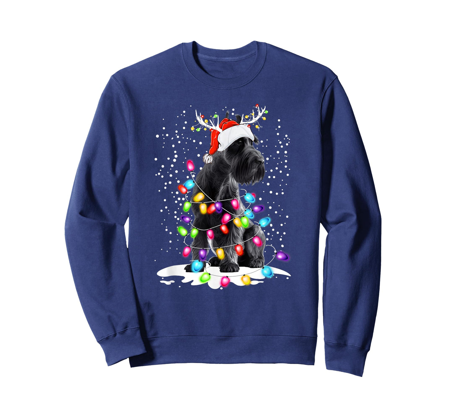 Cute Schnauzer with Christmas Lights T-Shirt