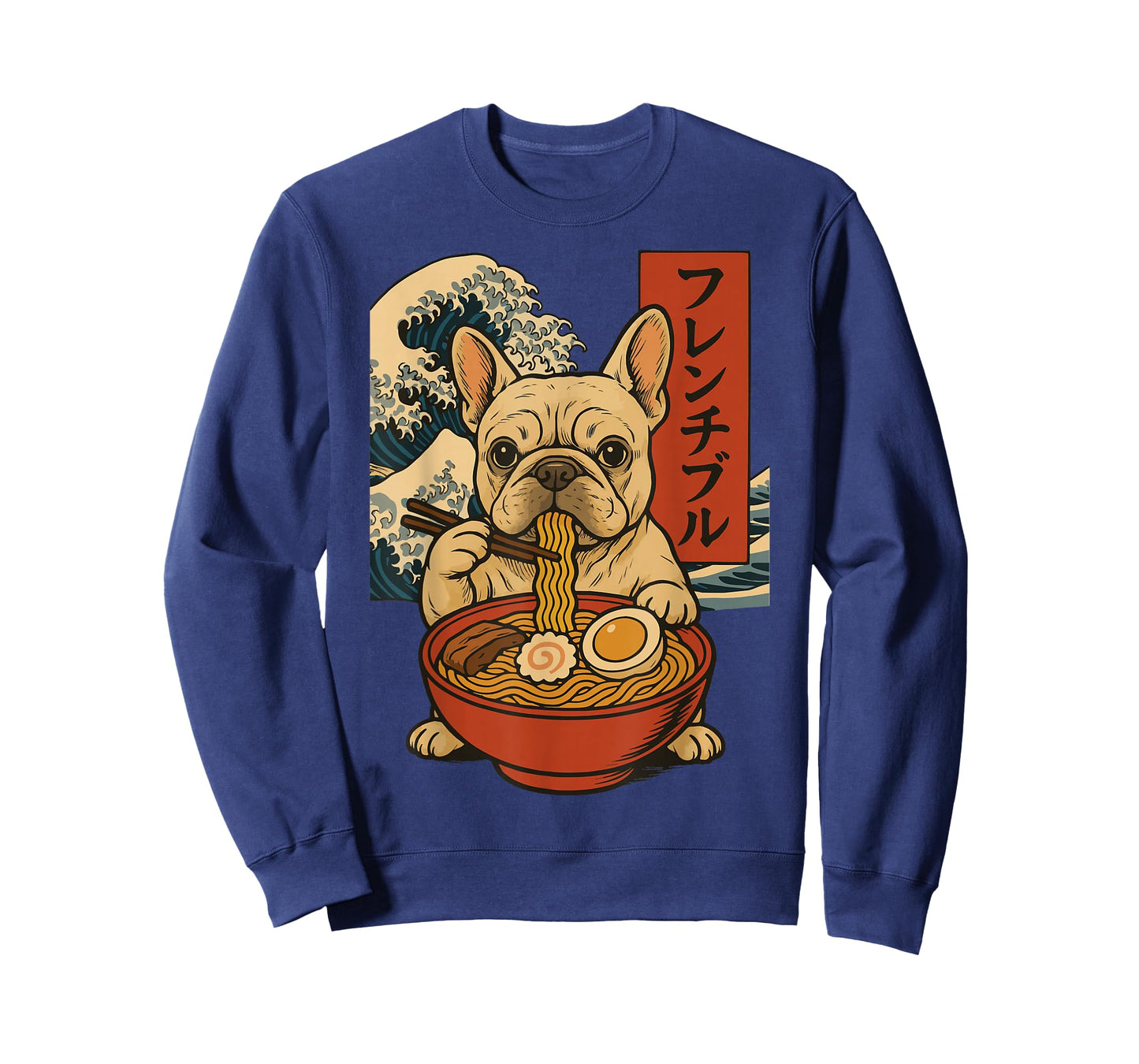 French Bulldog Eating Ramen Anime Japanese T-Shirt