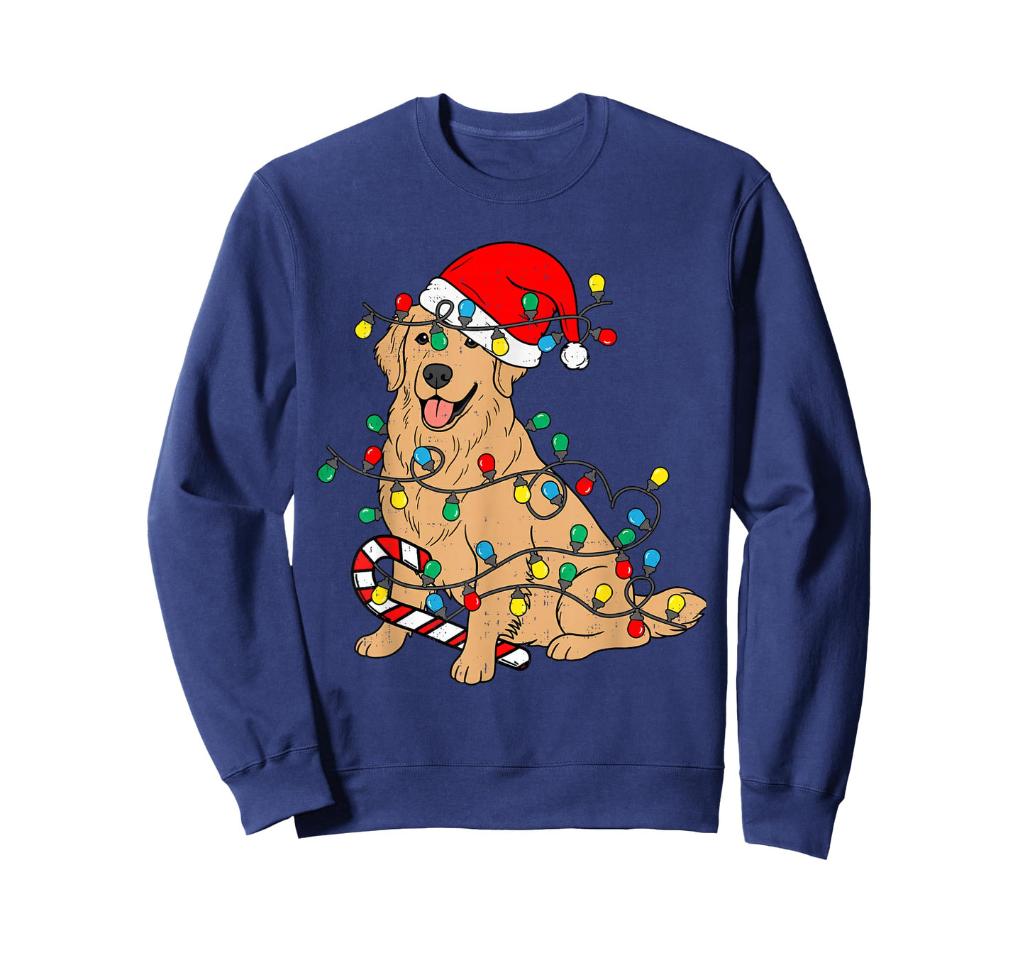 Golden Retriever Dog Christmas Lights Xmas Pet Dog Lover T-Shirt