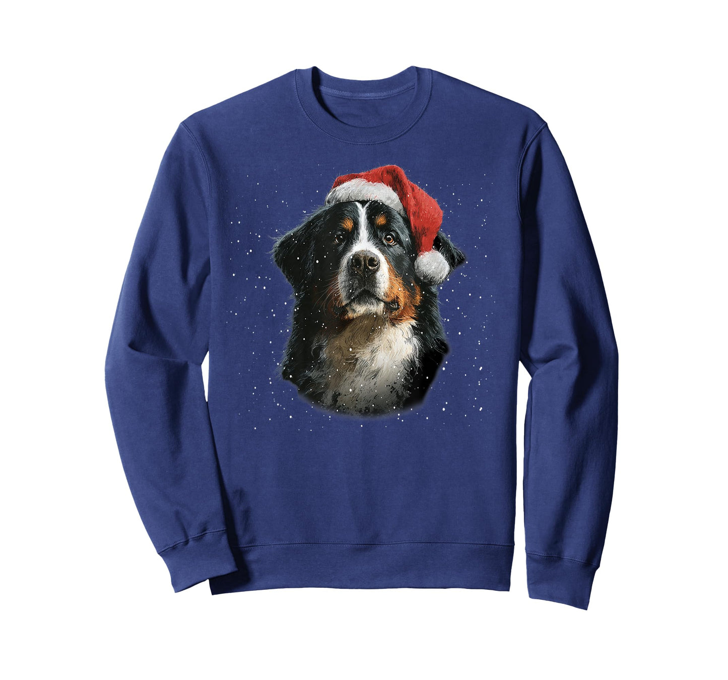 Fun Bernese Mountain Dog Christmas Lights Santa Hat T-Shirt