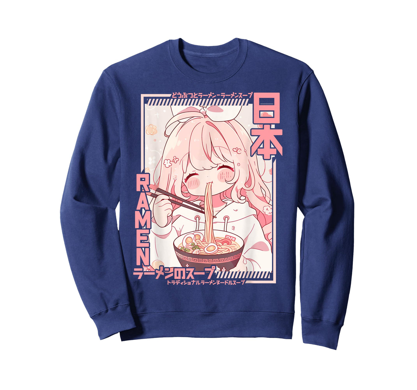 Anime Girl Loving Ramen Kawaii Neko Manga Girl Ramen T-Shirt