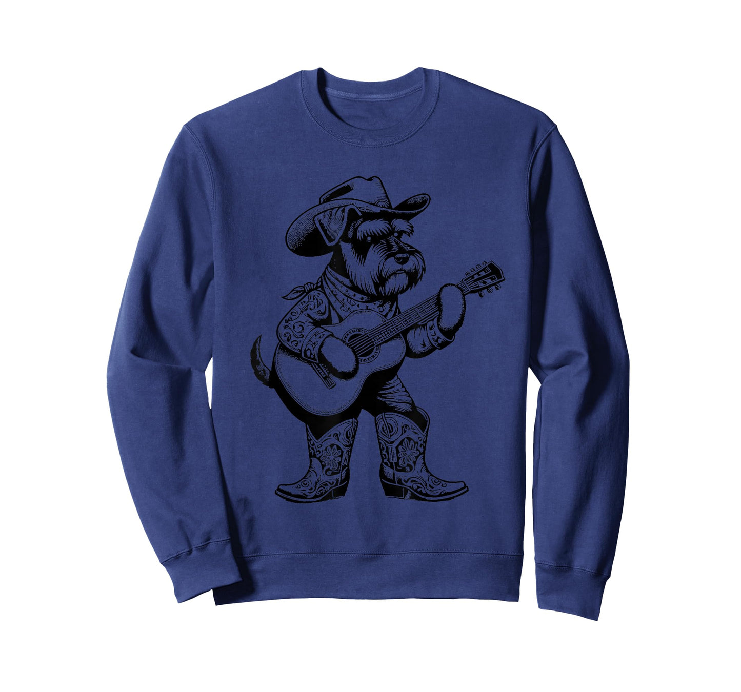 Schnauzer Dog Cowboy Guitar Musician Country Music Western T-Shirt