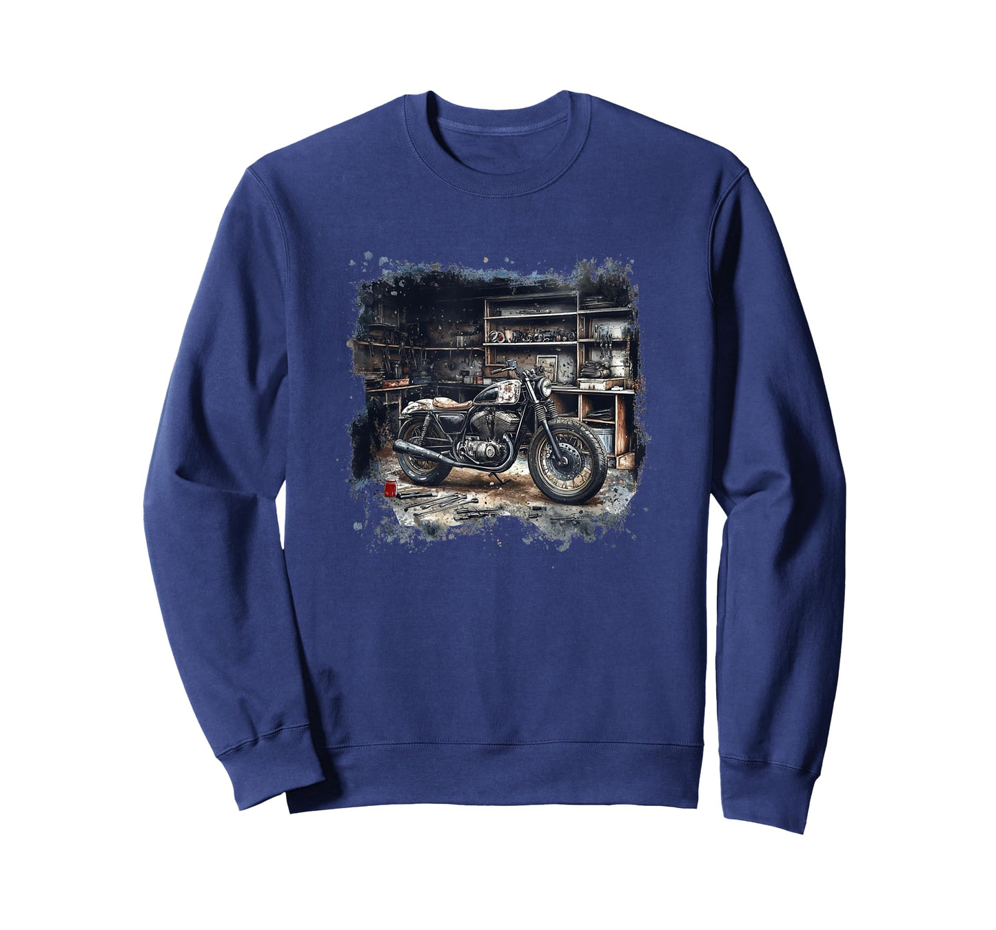Motorcycle Graphic in Workshop for USA Bikes Lovers T-Shirt