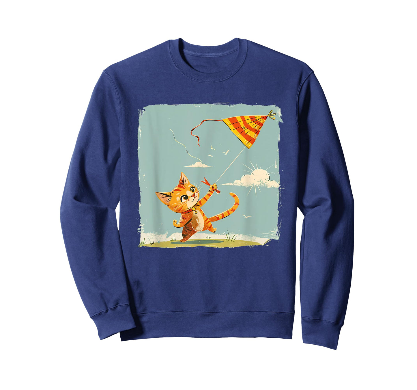 Joyful Cat Flies Kites Statement for a Fun Sky T-Shirt