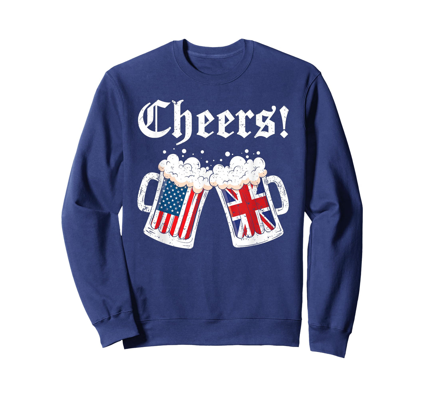 Cheers Shirt Women Men British American Flag Beer Mug Cheers T-Shirt