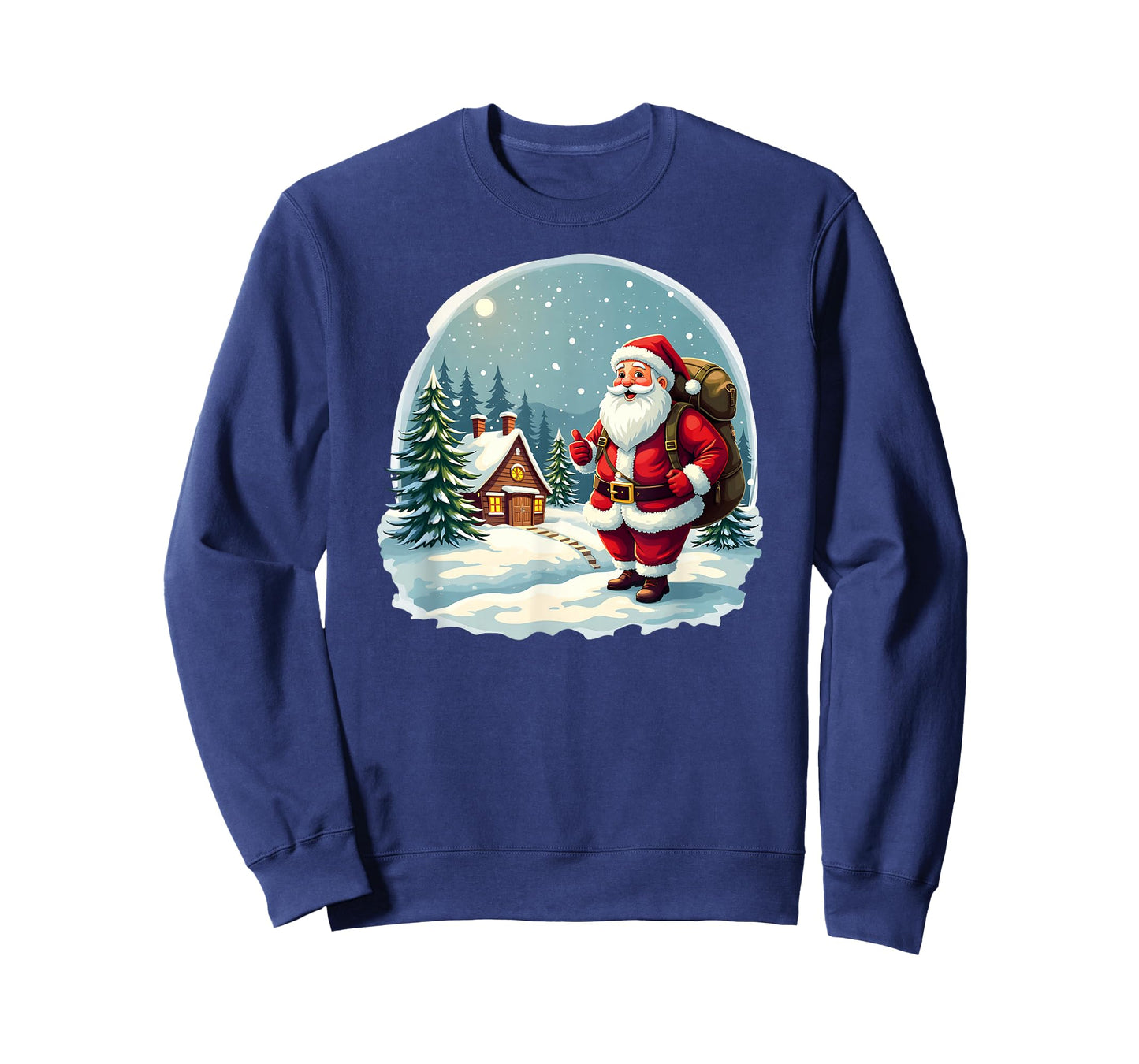 Santa Cabin in Snowy Christmas Night T-Shirt