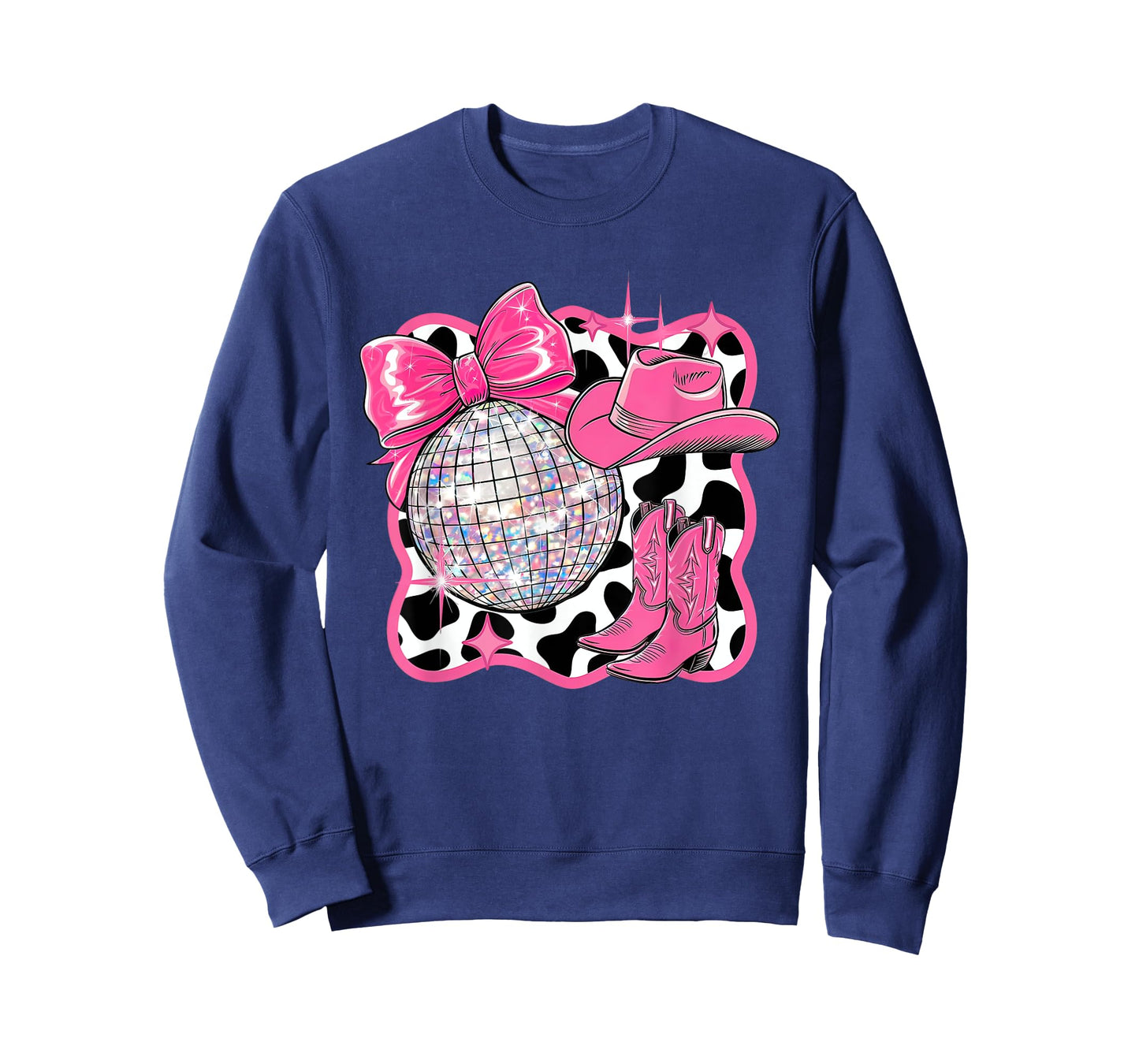Aesthetic Coquette Western Cowgirl Cowboy Boot Hat Disco Bow T-Shirt