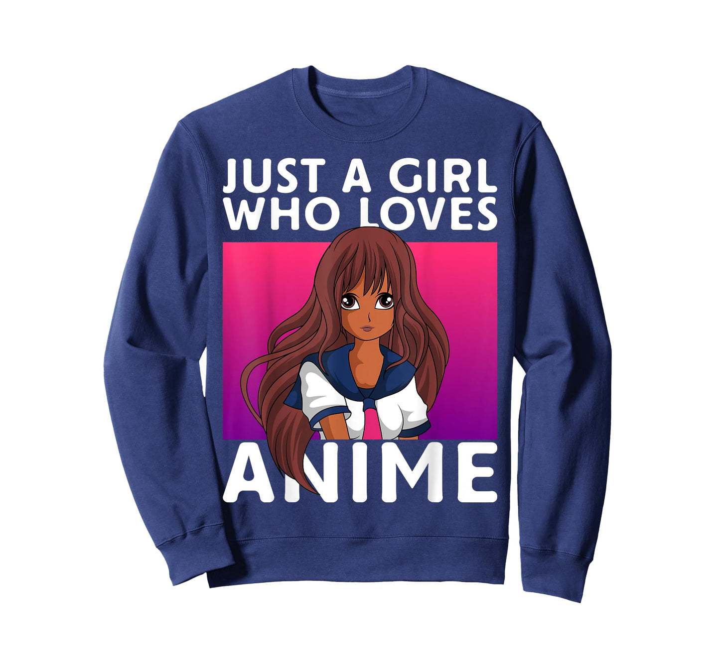 Just A Girl Who Loves Anime Lover Black Anime Girl T-Shirt