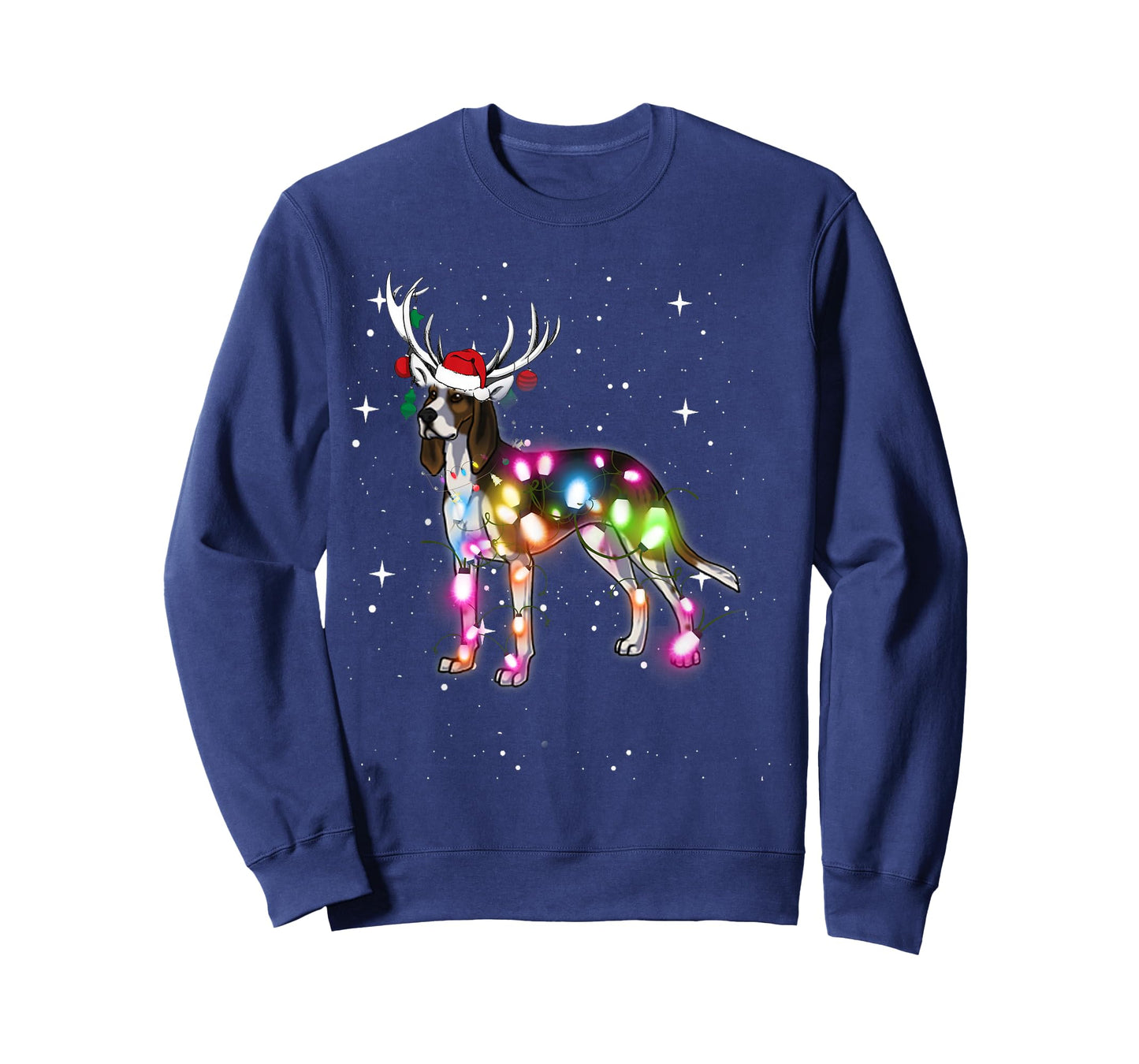 Treeing Walker Coonhound Christmas Lights Pajama Funny Dog T-Shirt for Men Women Kids