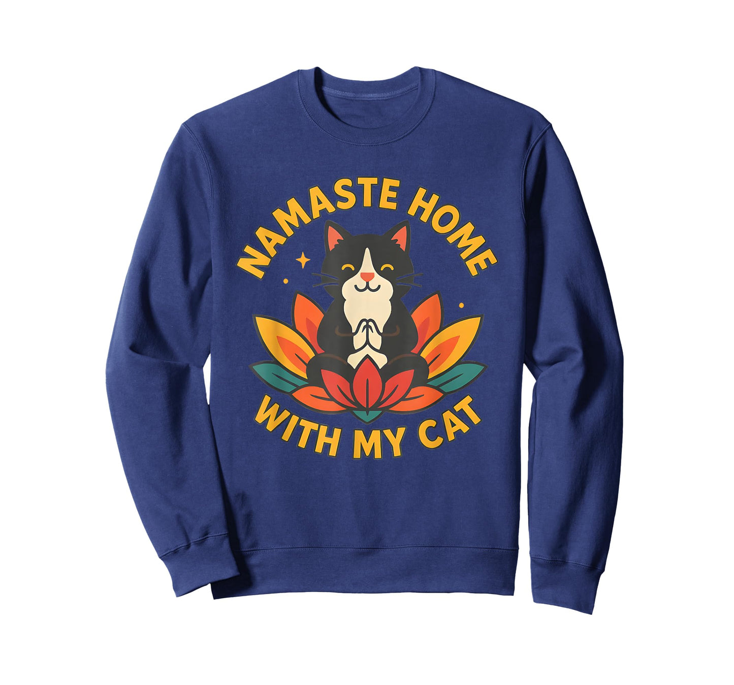Namaste Home with My Cat Cute Yoga Meditation Cat Lover T-Shirt