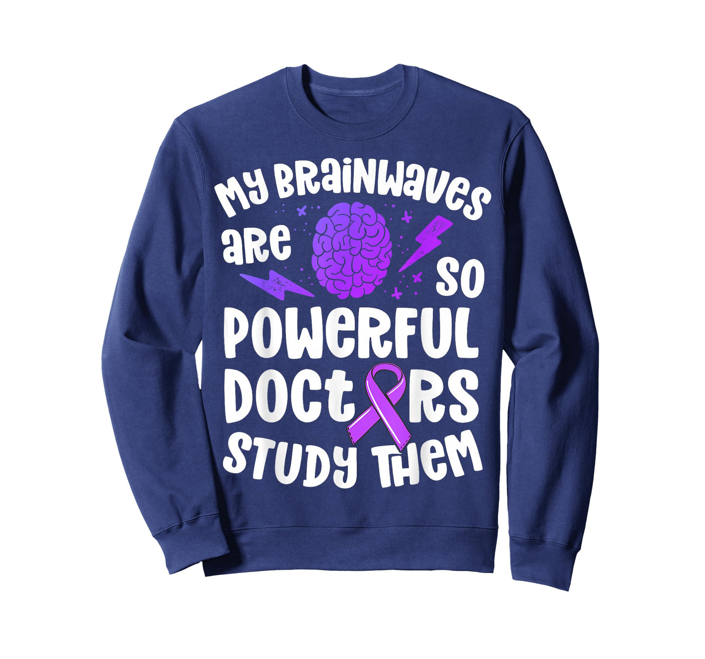 Kids Epilepsy Awareness Shirt Powerful Brainwaves Purple T-Shirt