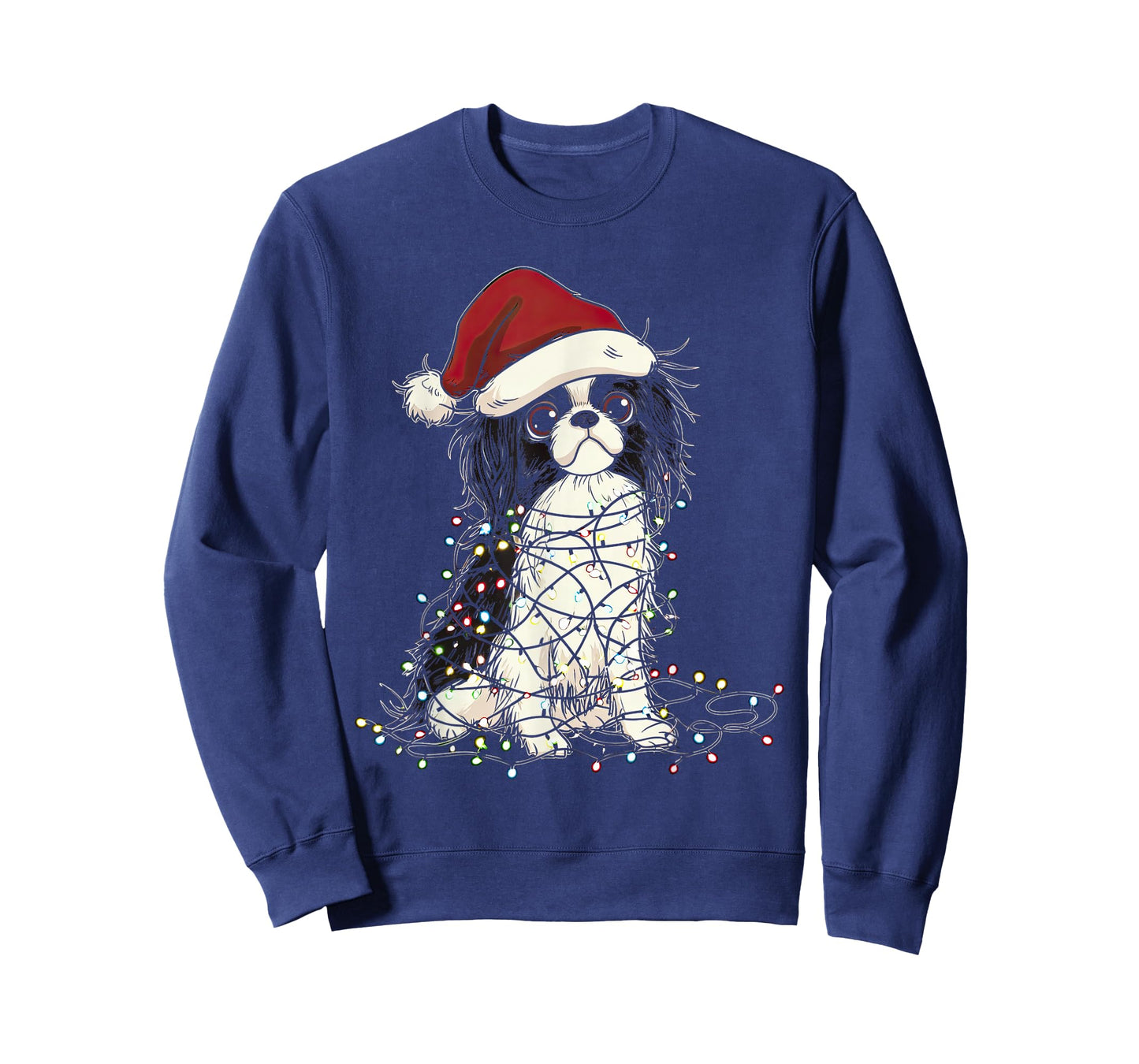Funny Japanese Chin Christmas Graphics Dog Lights Lover T-Shirt
