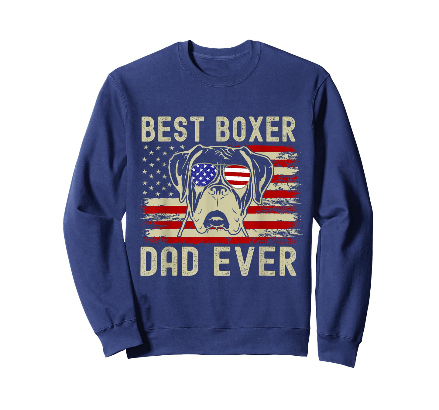 Best Boxer Dad Ever USA Flag Dog Lover Father's Day T-Shirt