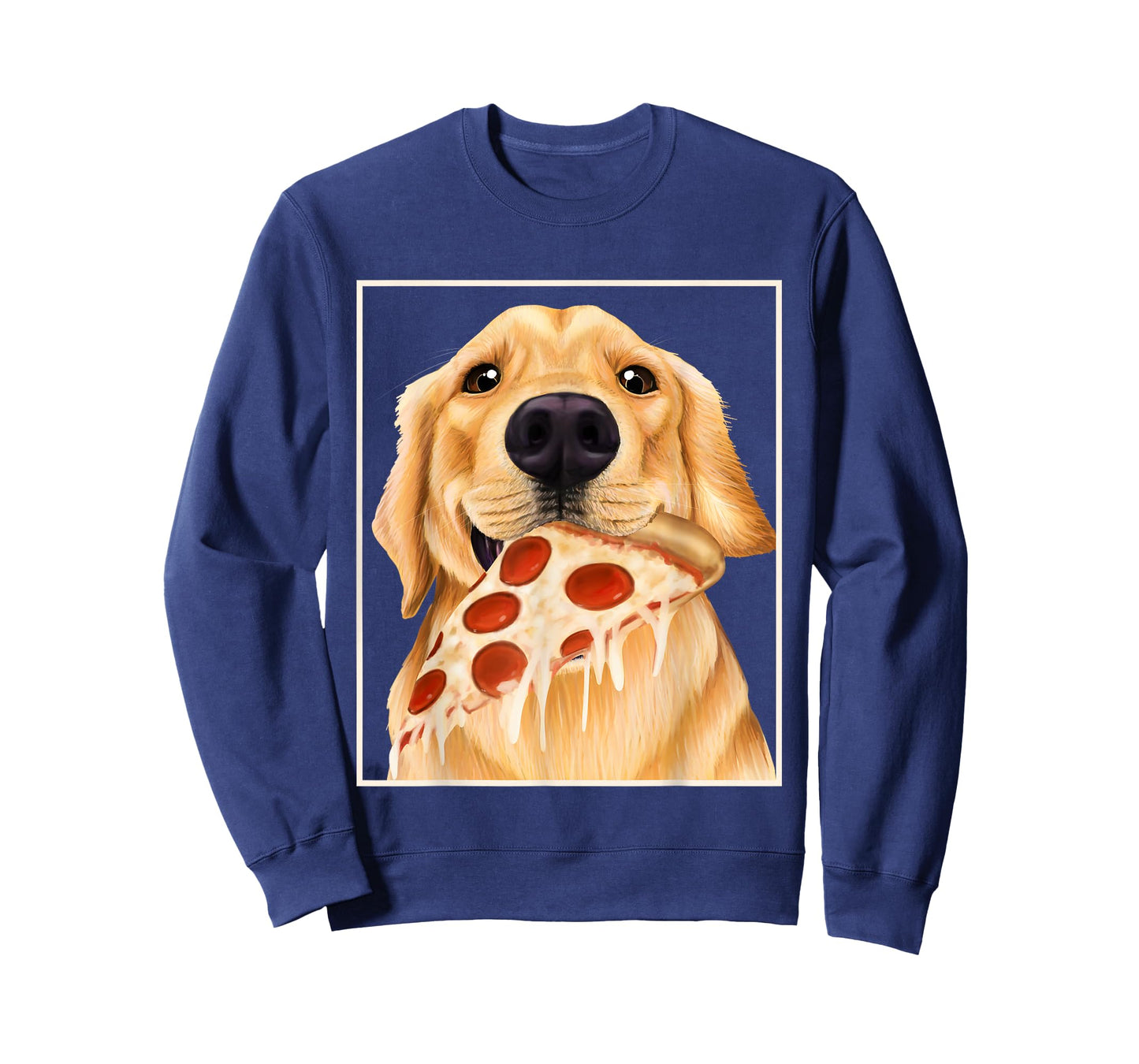 Golden retriever eating pizza dog with a slice T-Shirt