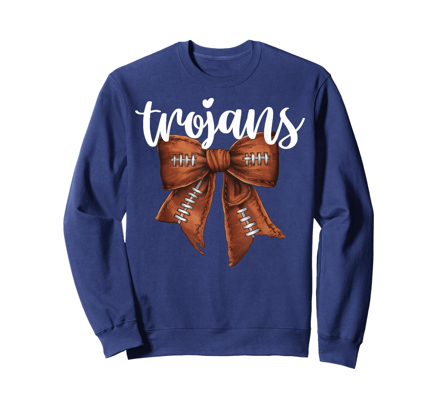 Trojans Football Bow School Spirit Team Mascot Game Night T-Shirt