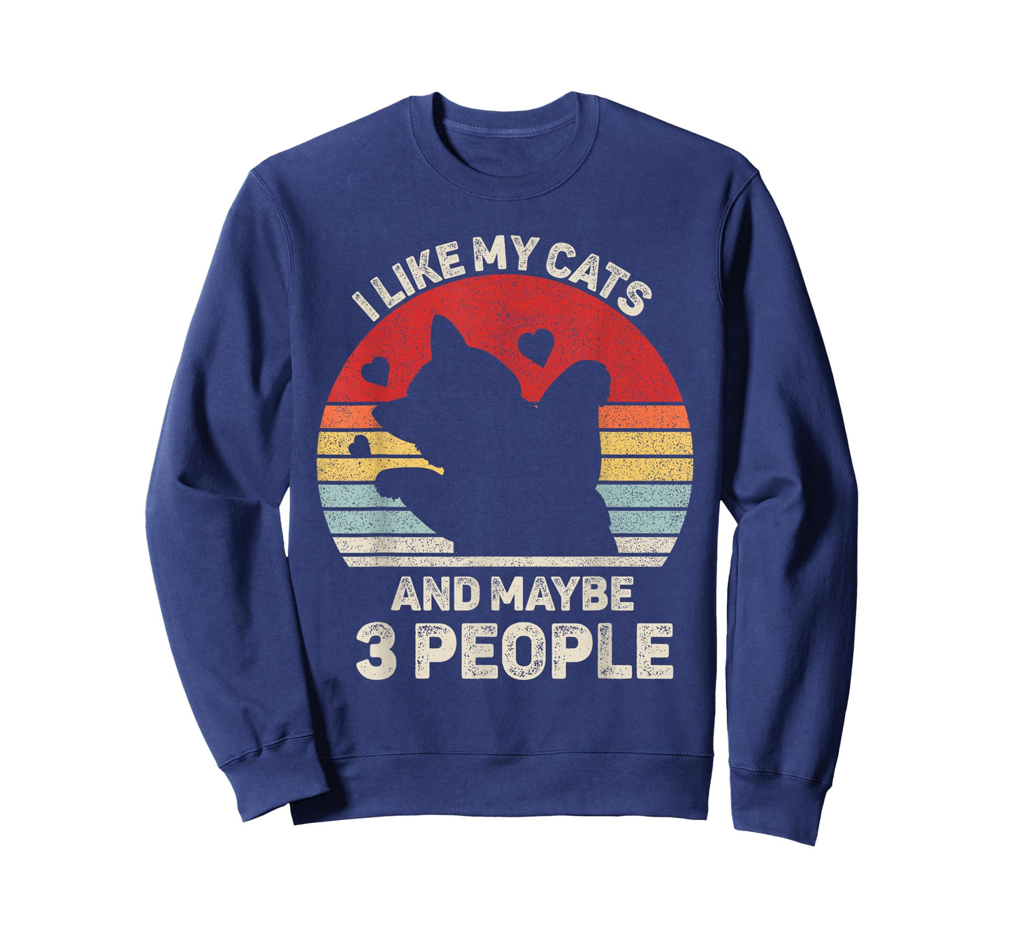 Vintage Retro I Like My Cats and Maybe 3 People Funny Cat T-Shirt