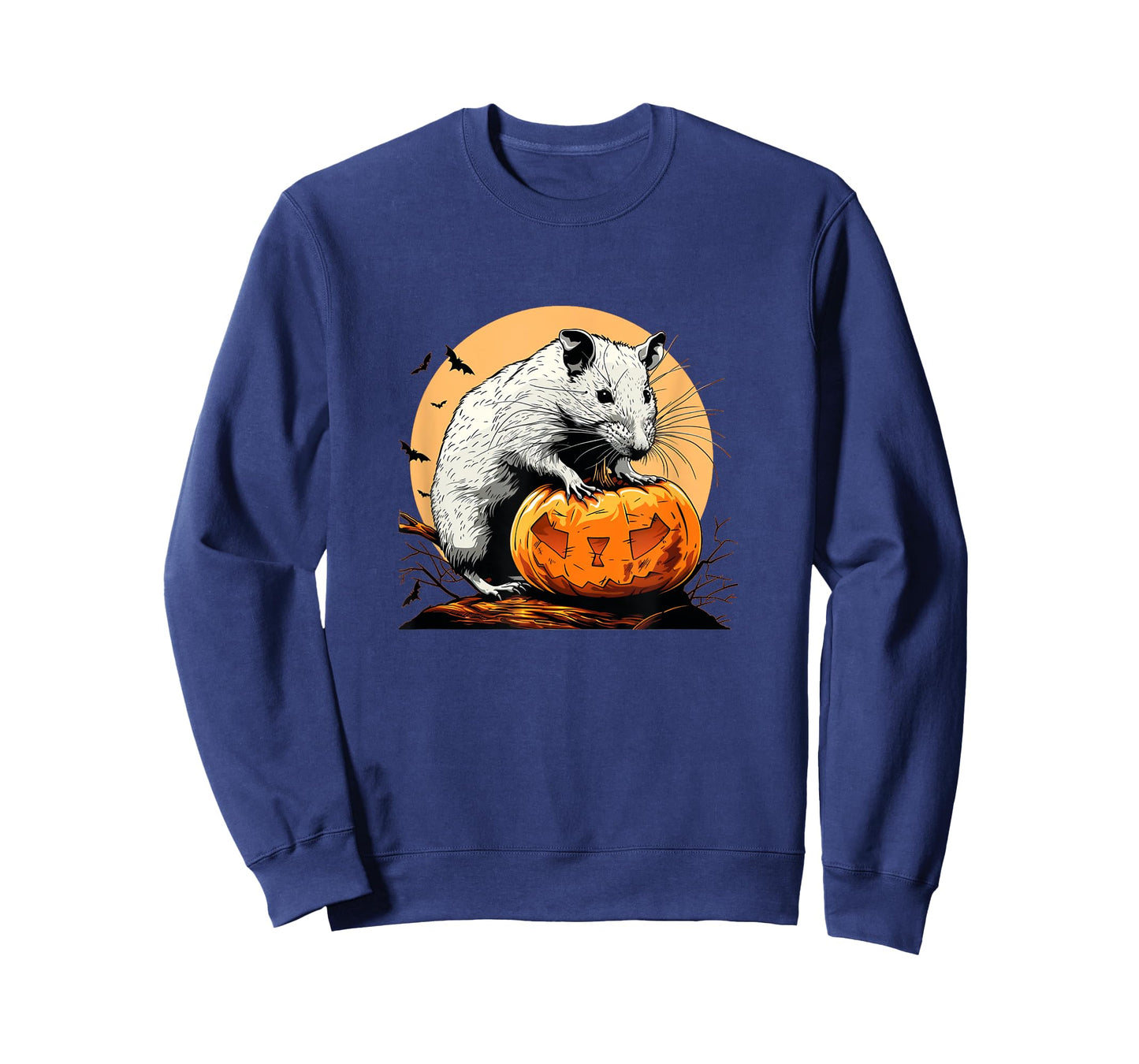 Halloween Night Fun with a White Rat and Pumpkin T-Shirt