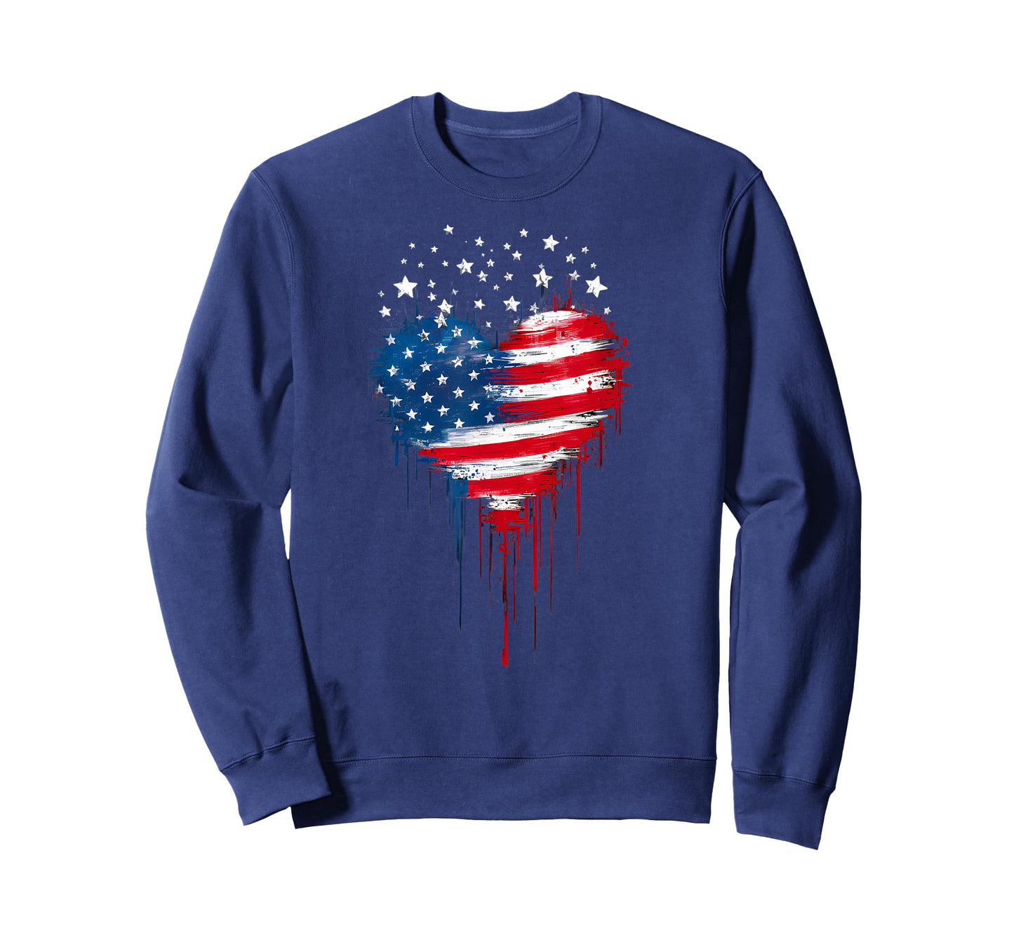 USA Flag Patriotic American Heart Armed Forces 4th of July T-Shirt