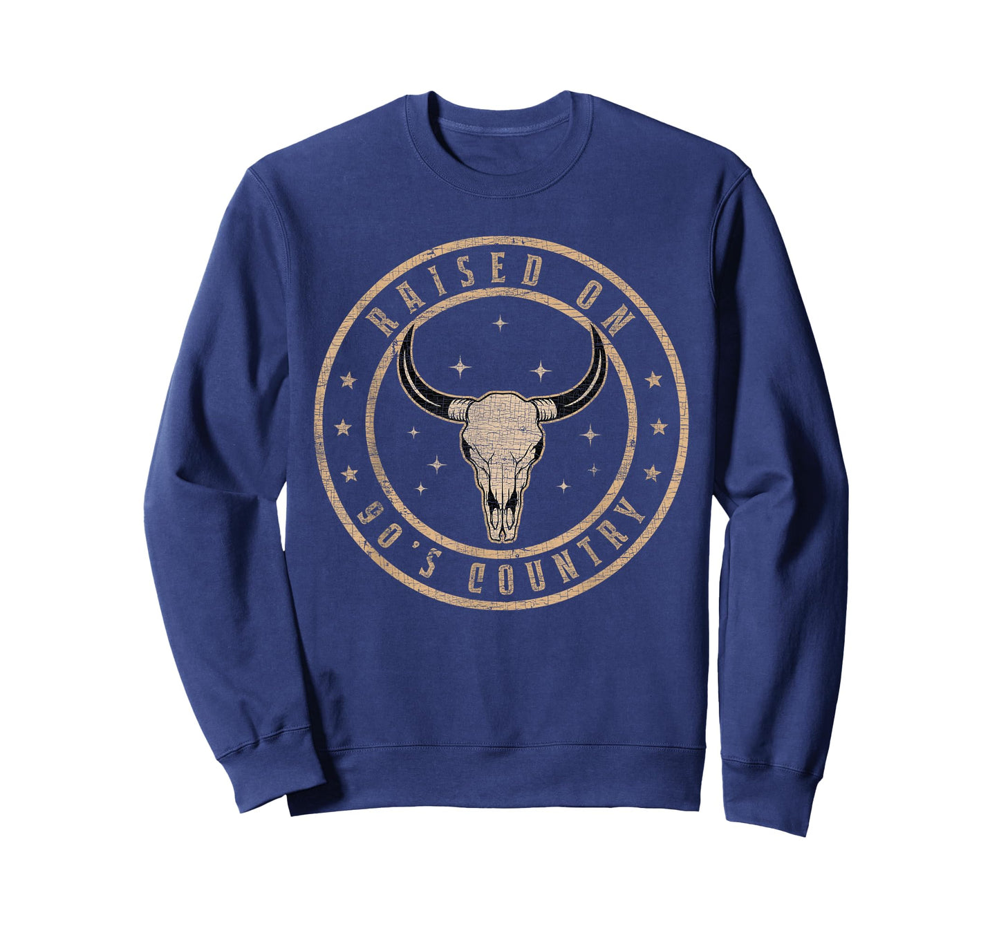 Raised On 90's Country Vintage Bull Skull Western Country T-Shirt